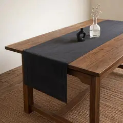 BASEMENT HOME - CAMINO DE MESA COTTON LINEN GRAFITO 35X180CM