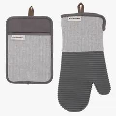 KITCHENAID - SET COGEOLLAS Y GUANTE GRIS