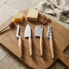 BASEMENT HOME - SET 4PZS CUCHILLOS QUESO BLACK BAR