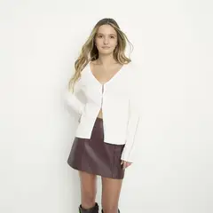 SYBILLA - Cardigan Mujer Tejido de Algodón Slim fit