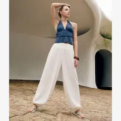 SYBILLA - Pantalón Ballon Mujer Tiro medio