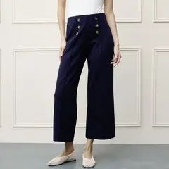 BASEMENT - Pantalón Wide leg Mujer Tiro medio