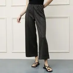 BASEMENT - Pantalón Wide leg Mujer Tiro medio