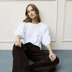 BASEMENT - Blusa Mujer Manga 3/4 de Algodón