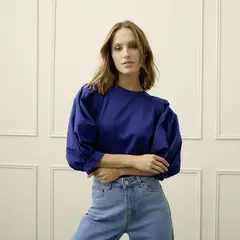 BASEMENT - Blusa Mujer Manga 3/4 de Algodón