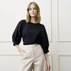 BASEMENT - Blusa Mujer Manga 3/4 de Algodón