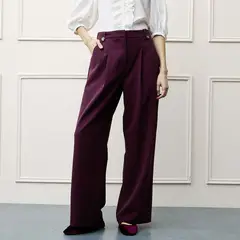 BASEMENT - Pantalón Wide leg Mujer Tiro medio
