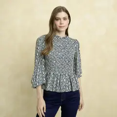 UNIVERSITY CLUB - Blusa Mujer Textura Manga larga