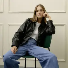 BASEMENT - Chaqueta Mujer Efecto Cuero