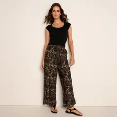 UNIVERSITY CLUB - Pantalón Wide Leg Mujer Tiro Medio