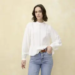 UNIVERSITY CLUB - Blusa Mujer Encaje Manga larga