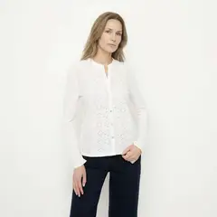 NEWPORT - Camisa Mujer Con Ojalillo Manga larga