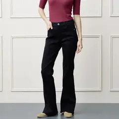 BASEMENT - Jean Flare Mujer Tiro medio