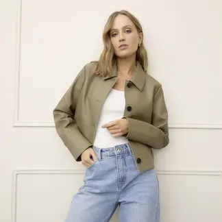 BASEMENT - Chaqueta Efecto cuero Mujer