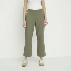 NEWPORT - Pantalón Wide leg Mujer Tiro medio de Algodón