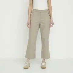 NEWPORT - Pantalón Wide leg Mujer Tiro medio de Algodón