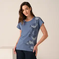 NEWPORT - Camiseta Mujer Estampado Manga Corta De Algodón
