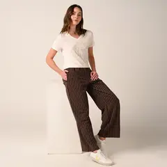 NEWPORT - Pantalón Wide leg Mujer Tiro medio