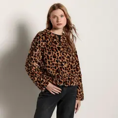 MOSSIMO - Chaqueta Mujer Efecto pelo