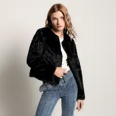 MOSSIMO - Chaqueta Mujer Efecto pelo