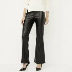 MOSSIMO - Pantalón Flare Mujer Efecto cuero