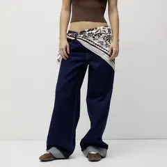 SYBILLA - Jean Baggy Mujer Tiro medio