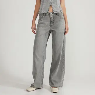 SYBILLA - Jean Wide leg Mujer Tiro medio