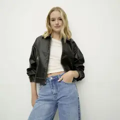 SYBILLA - Chaqueta Efecto cuero Mujer