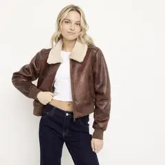 SYBILLA - Chaqueta Efecto cuero Mujer