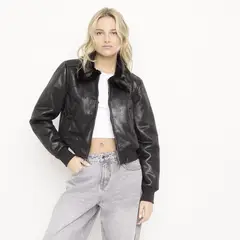 SYBILLA - Chaqueta Efecto cuero Mujer