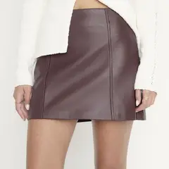 SYBILLA - Falda Mini Mujer Efecto cuero