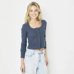 SYBILLA - Camiseta Mujer Manga larga de Algodón