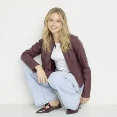 SYBILLA - Chaqueta Efecto cuero Mujer