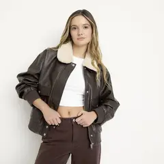 SYBILLA - Chaqueta Efecto Cuero Mujer