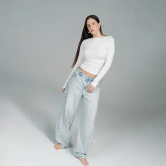 SYBILLA - Jean Baggy Mujer Tiro medio