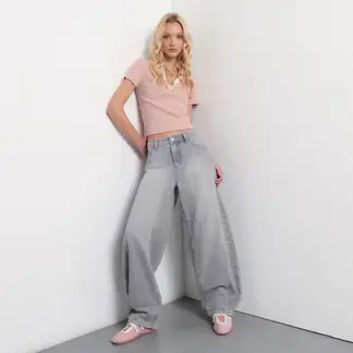 SYBILLA - Jean Baggy Mujer Tiro medio