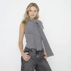 SYBILLA - Cardigan Mujer Anudada de Algodón