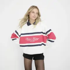 SYBILLA - Hoodie Mujer con Estampado de Algodón Oversized