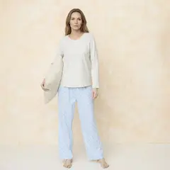 SOUTHLAND - Pijama para Mujer Manga larga de Algodón