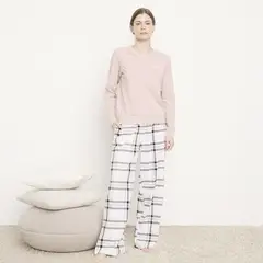 BENETTON - Pijama Completa Con Pantalón Para Mujer Manga larga De Algodón