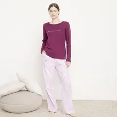 BENETTON - Pijama completa con pantalón para Mujer Manga larga de Algodón