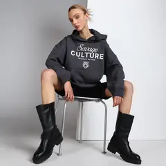 DENIMLAB - Hoodie Mujer con Estampado de Algodón