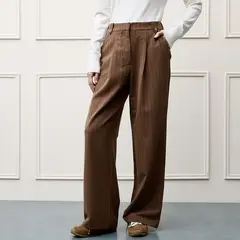 BASEMENT - Pantalón Wide leg Mujer Tiro medio