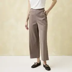 UNIVERSITY CLUB - Pantalón Recto Mujer Tiro medio de Algodón Iniversity Club