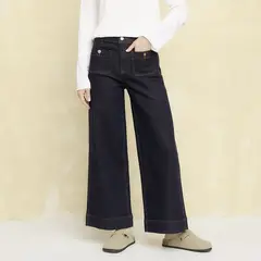 UNIVERSITY CLUB - Jean Wide leg Mujer de Algodón