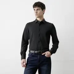 WOLF&HANK - Camisa Hombre Manga Larga de Algodón Basement