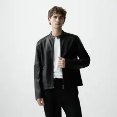 BASEMENT - Chaqueta de Cuero Hombre