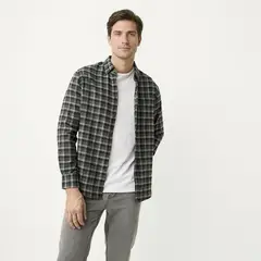 NEWPORT - Camisa Hombre con Cuadros Manga Larga de Algodón
