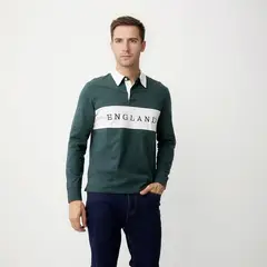 UNIVERSITY CLUB - Camiseta polo Hombre Manga larga de Rayas de Algodón