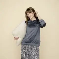 BLU - Camiseta de pijama para Mujer Manga larga
